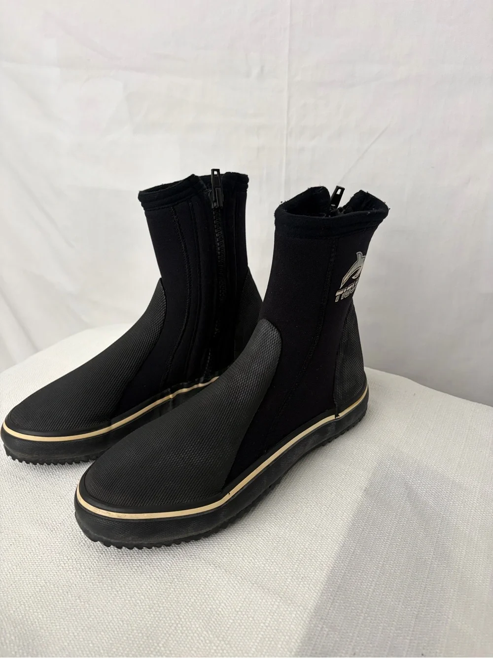 Tigullio Black Neoprene Dive Boots Size 37-38 Unisex Excellent(F288)